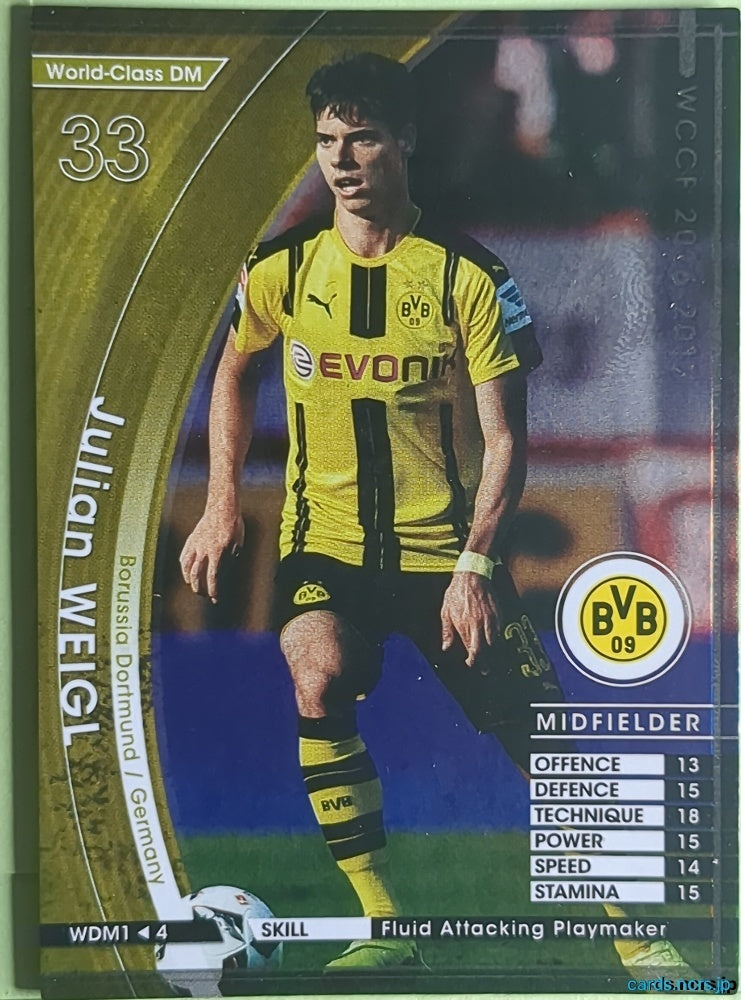 Panini WCCF Football WCCF/2016-2017-WDM1/4 N Julian Weigl Trading Card NM