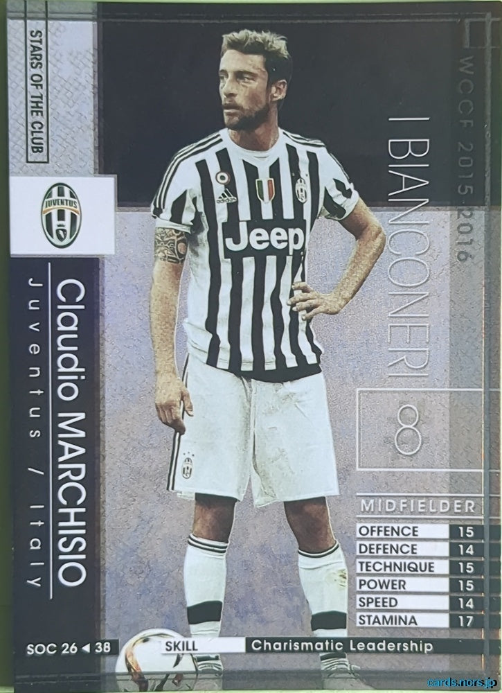 Panini WCCF Football WCCF/2015-2016-SOC26/38 N Claudio MARCHISIO Trading Card NM