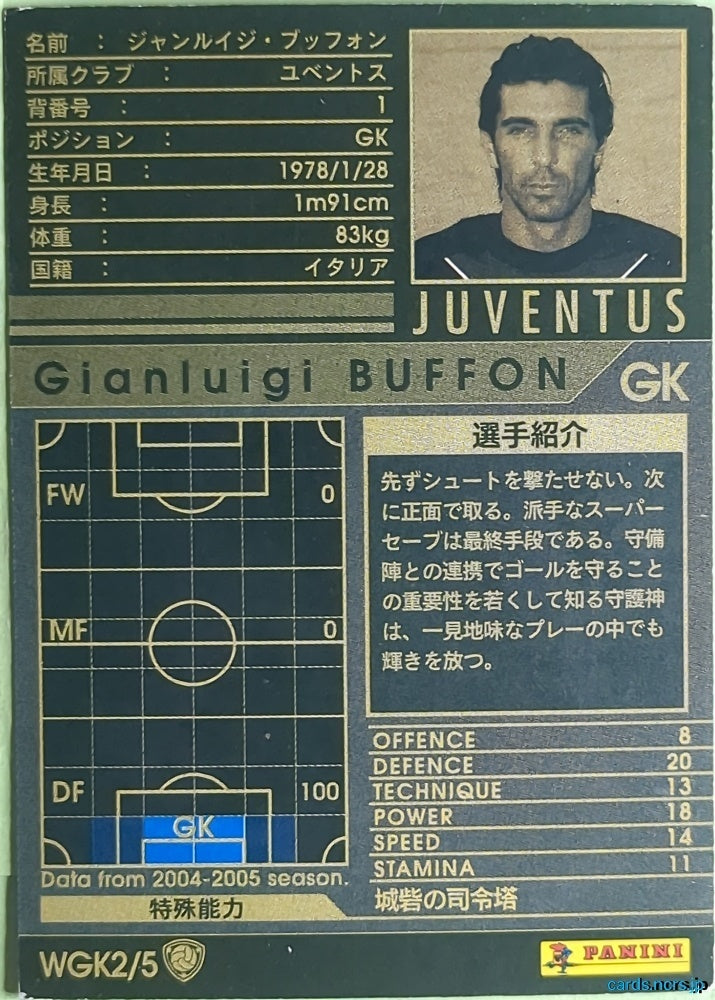 Panini WCCF Football WCCF/2004-2005-WGK2/5 N Gianluigi Buffon Trading Card NM