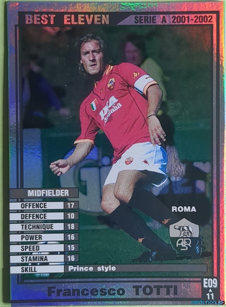 Panini WCCF Football WCCF/2001-2002-E09/11 N Francesco TOTTI Trading Card NM