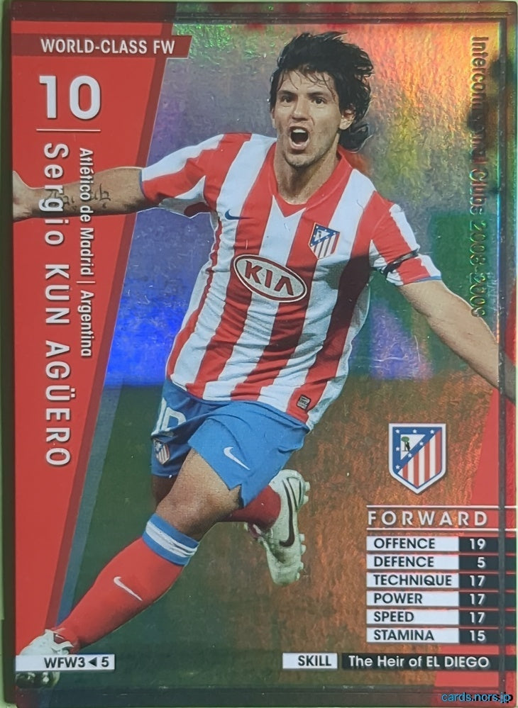 Panini WCCF Football WCCF/2008-2009-WFW3/5 N Sergio KUN AGÜERO Trading Card NM