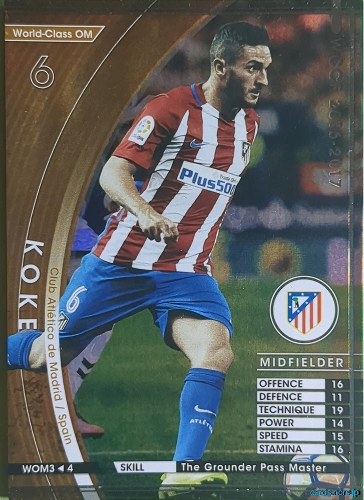 Panini WCCF Football WCCF/2016-2017-WOM3/4 N Koke Trading Card NM