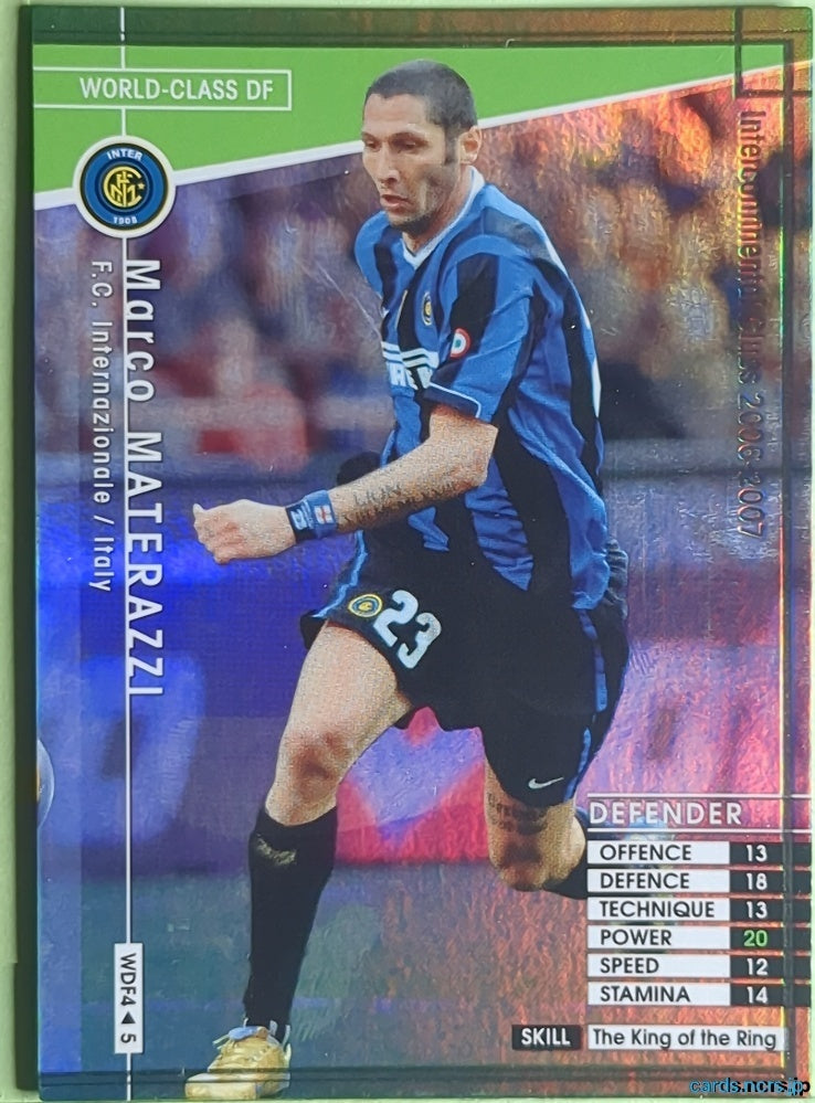 Panini WCCF Football WCCF/2006-2007-WDF4/5 N Marco MATERAZZI Trading Card NM