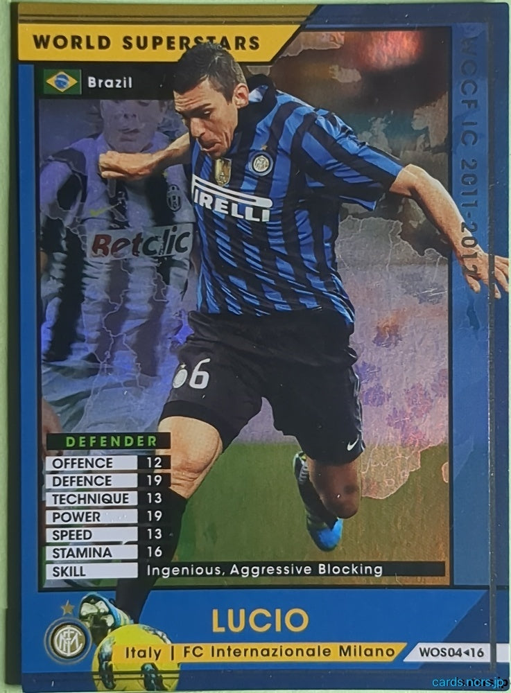 Panini WCCF Football WCCF/2011-2012-WOS04/16 N LUCIO Trading Card NM