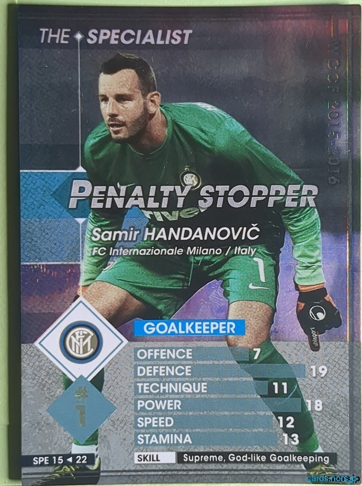 Panini WCCF Football WCCF/2015-2016-SPE15/22 N Samir Handanovič Trading Card NM