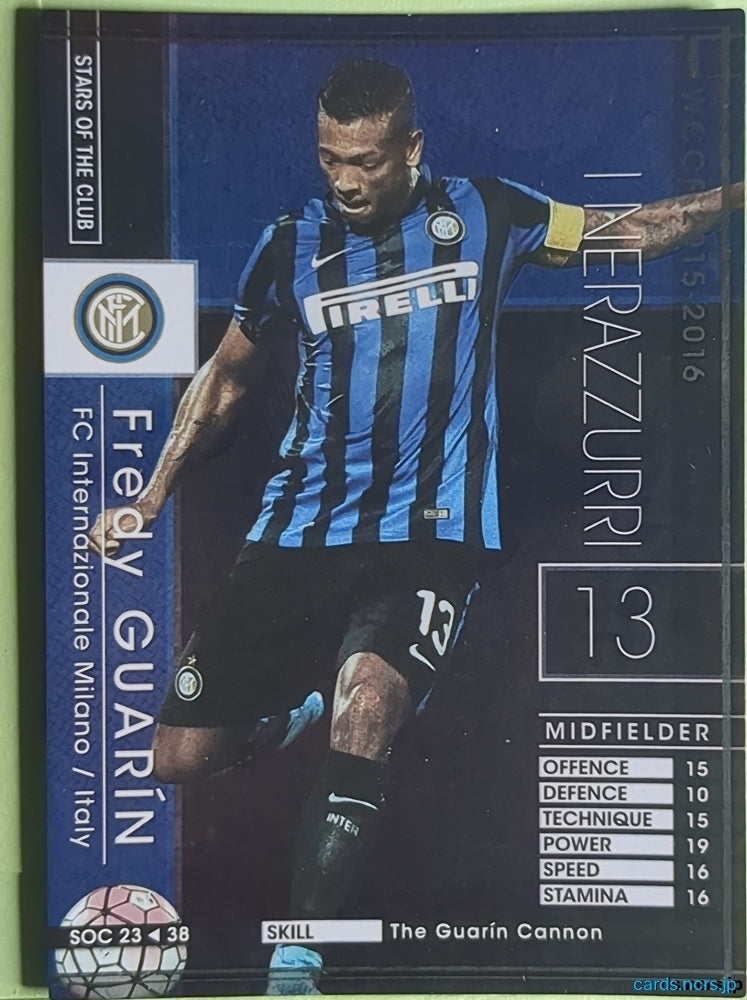 Panini WCCF Football WCCF/2015-2016-SOC23/38 N Fredy Guarín Trading Card NM