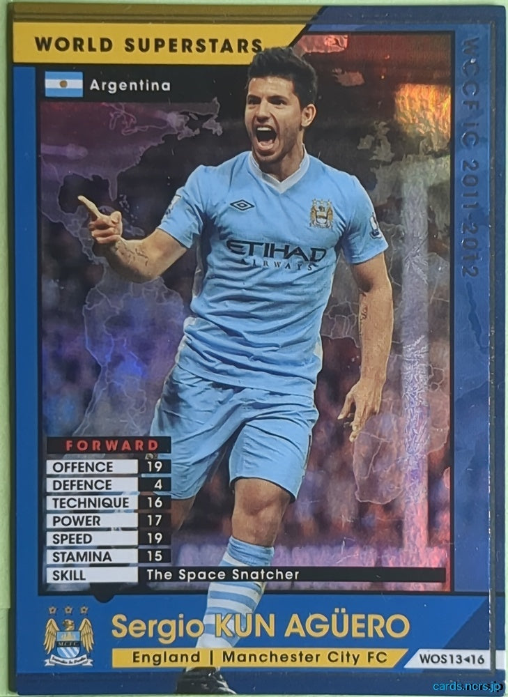 Panini WCCF Football WCCF/2011-2012-WOS13/16 N Sergio KUN AGÜERO Trading Card NM