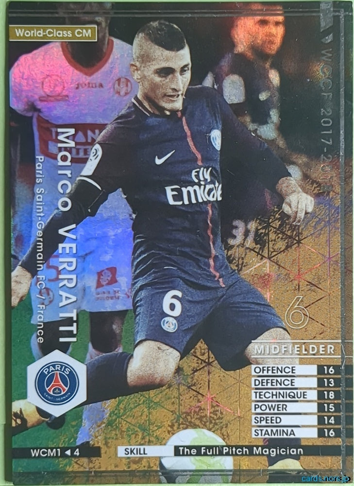 Panini WCCF Football WCCF/2017-2018-WCM1/4 N Marco Verratti Trading Card NM