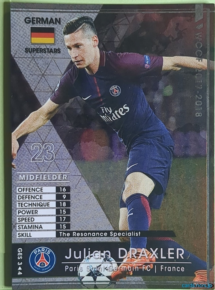 Panini WCCF Football WCCF/2017-2018-GES3/4 N Julian DRAXLER Trading Card NM