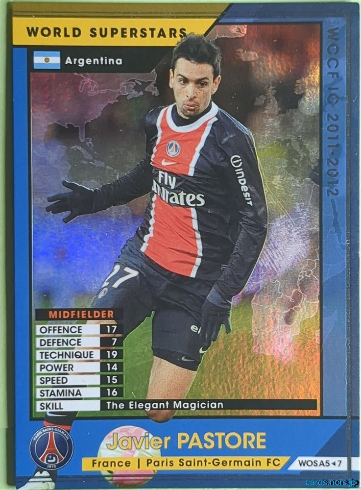 Panini WCCF Football WCCF/2011-2012-WOSA5/7 N Javier PASTORE Trading Card NM