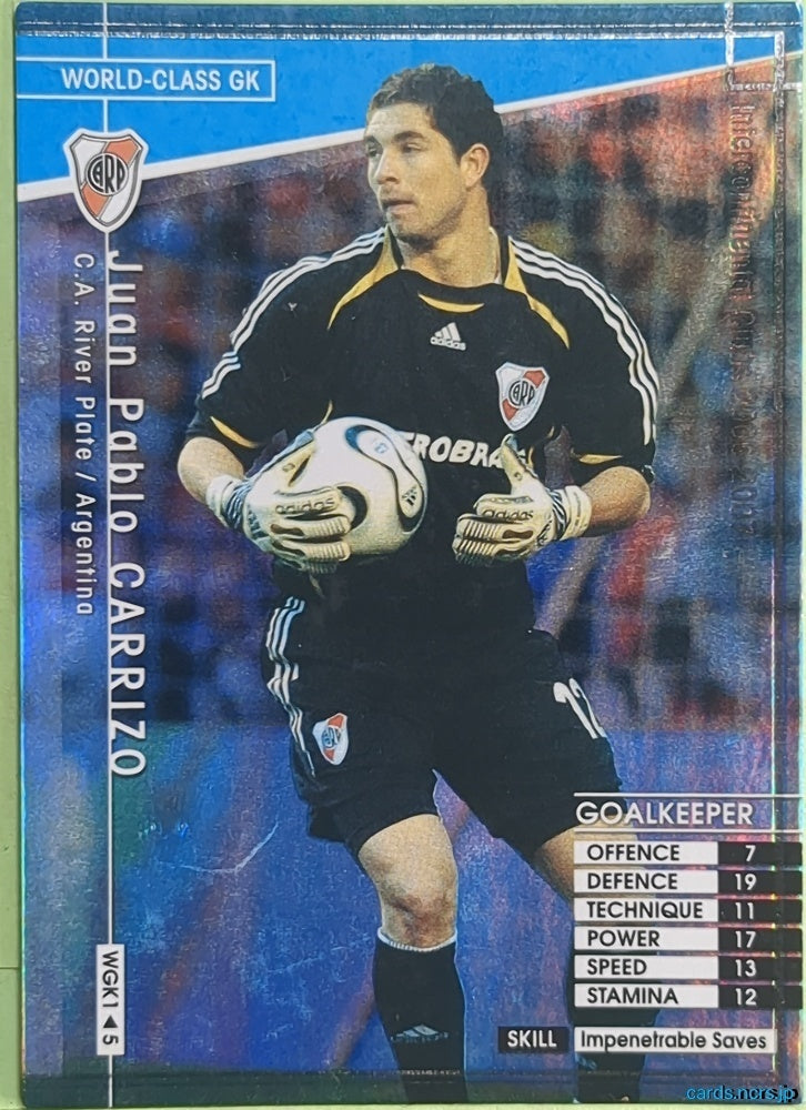 Panini WCCF Football WCCF/2007-WGK1/5 N Juan Pablo Carrizo Trading Card NM