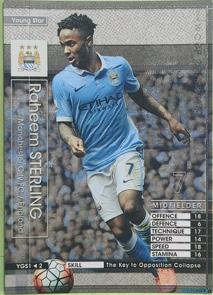 Panini WCCF Football WCCF/2015-2016-YGS1/2 N Raheem Sterling Trading Card NM