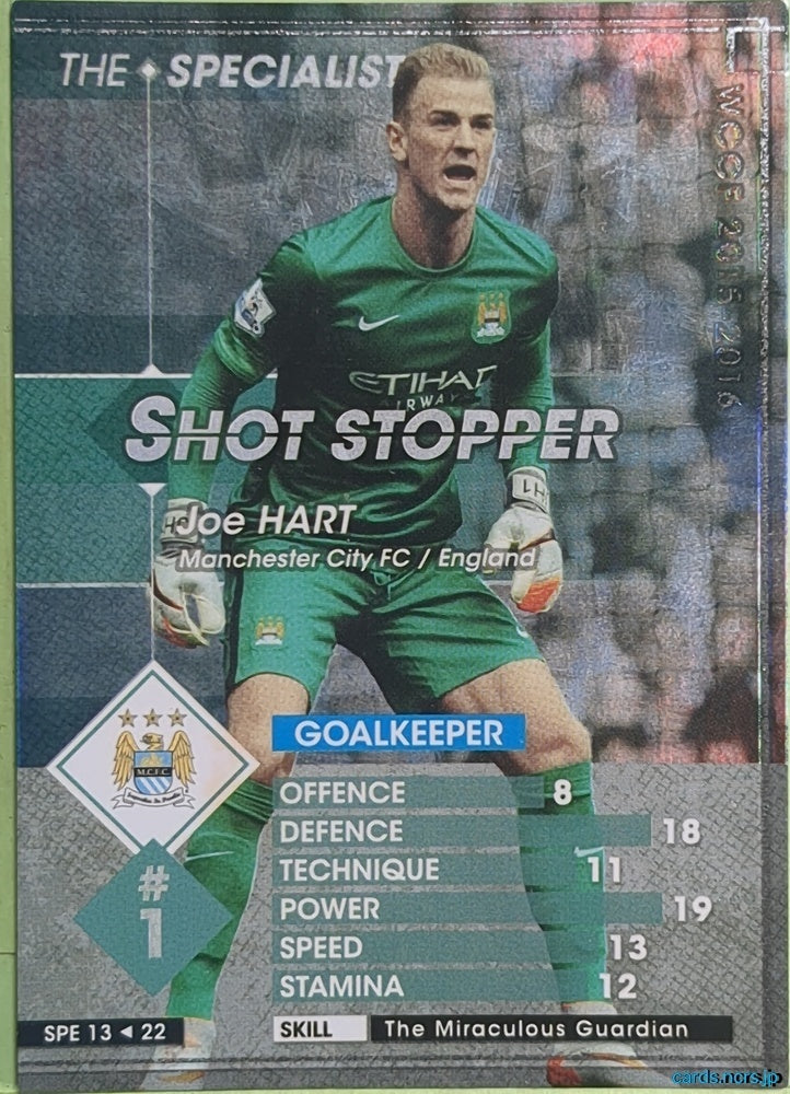 Panini WCCF Football WCCF/2015-2016-SPE13/22 N Joe Hart Trading Card NM