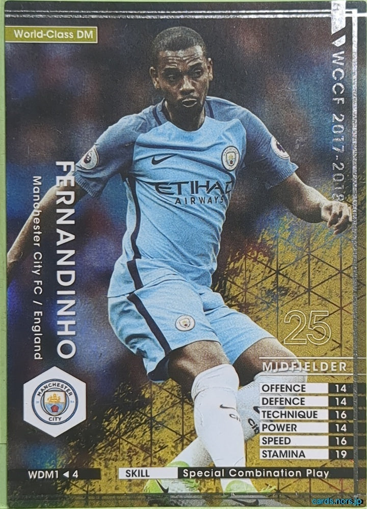 Panini WCCF Football WCCF/2017-2018-WDM1/4 N Fernandinho Trading Card NM