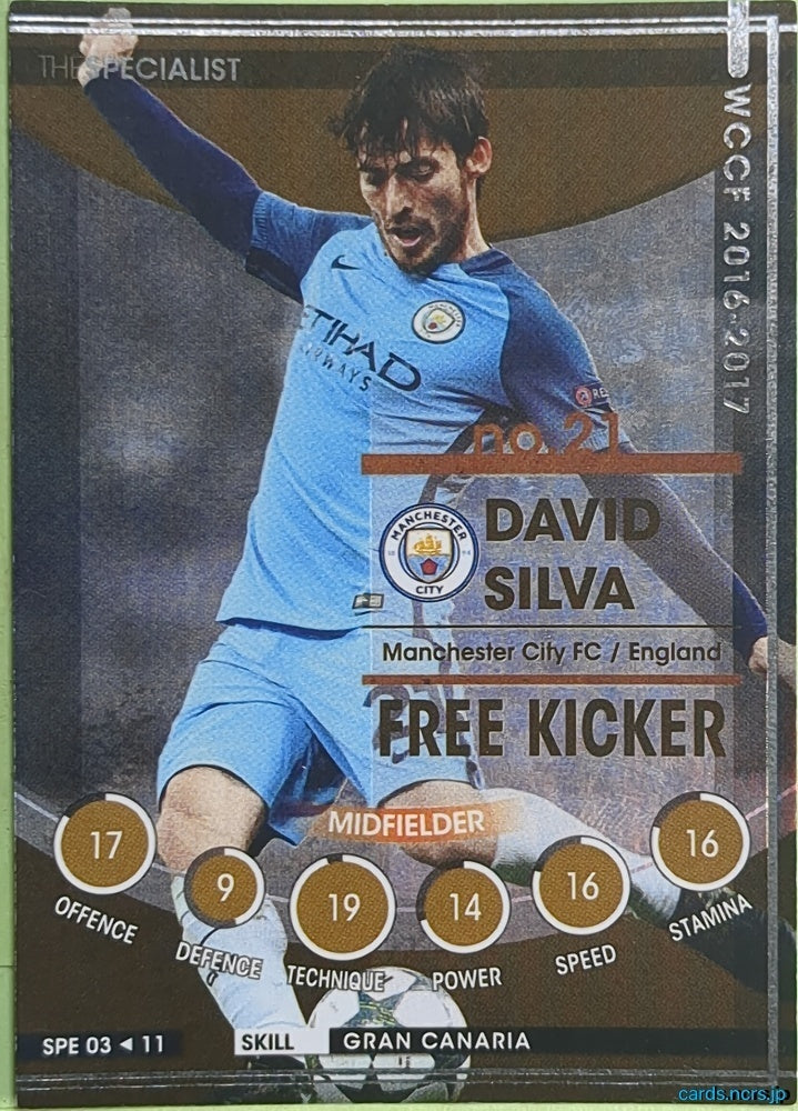 Panini WCCF Football WCCF/2016-2017-SPE03/11 N David Silva Trading Card NM