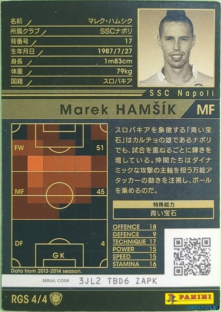 Panini WCCF Football WCCF/2013-2014-RGS4/4 N Marek HAMSIK Trading Card NM