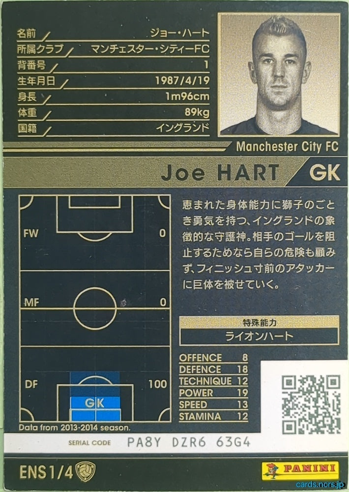 Panini WCCF Football WCCF/2013-2014-ENS1/4 N Joe Hart Trading Card NM