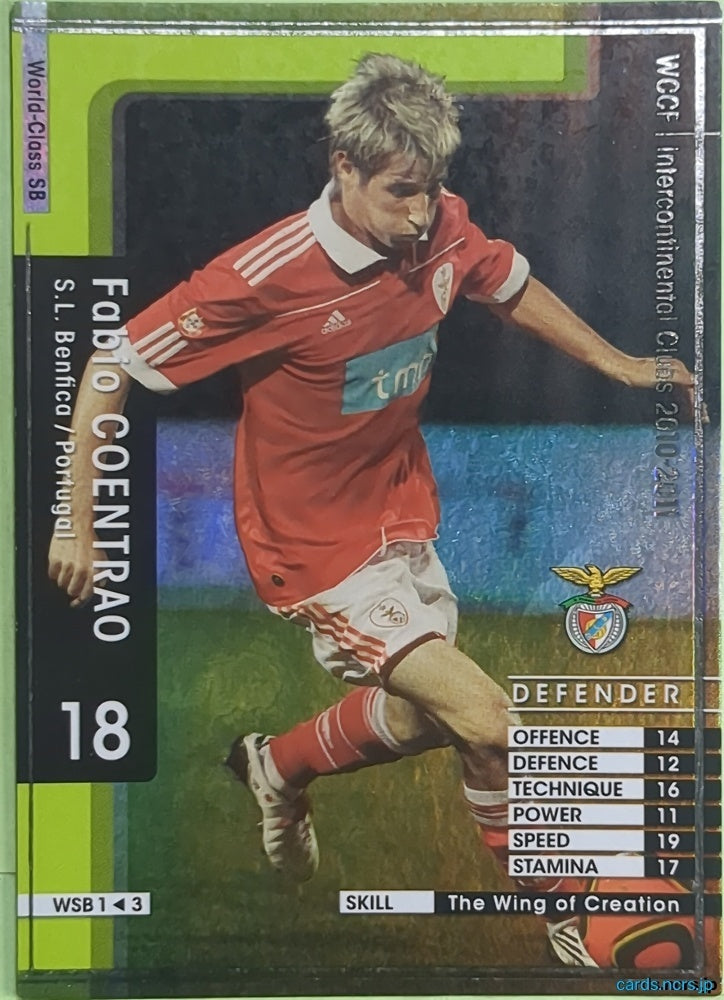 Panini WCCF Football WCCF/2010-2011-WSB1/3 N Fabio Coentrao Trading Card NM