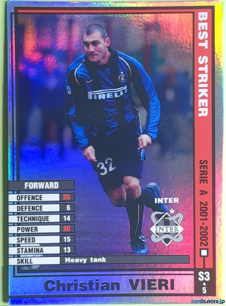 Panini WCCF Football WCCF/2001-2002-S3/5 N Christian Vieri Trading Card NM