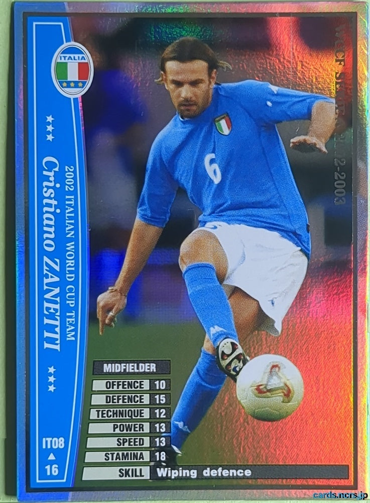Panini WCCF Football WCCF/2002-2003-IT08/16 N Cristiano ZANETTI Trading Card NM