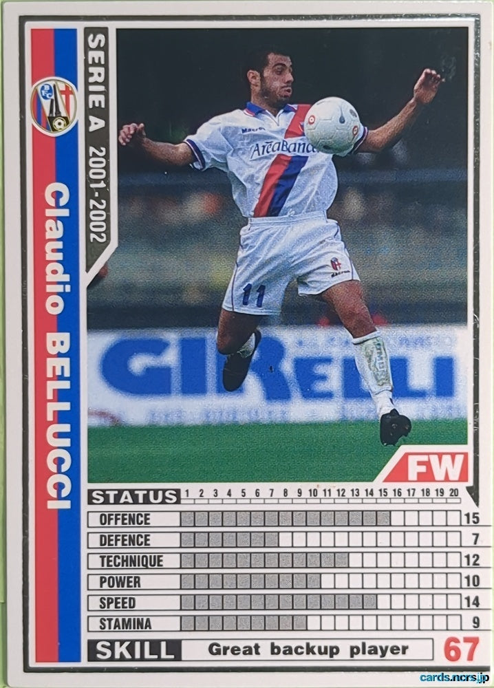 Panini WCCF Football WCCF/2001-2002-030/288 N Claudio Bellucci Trading Card NM