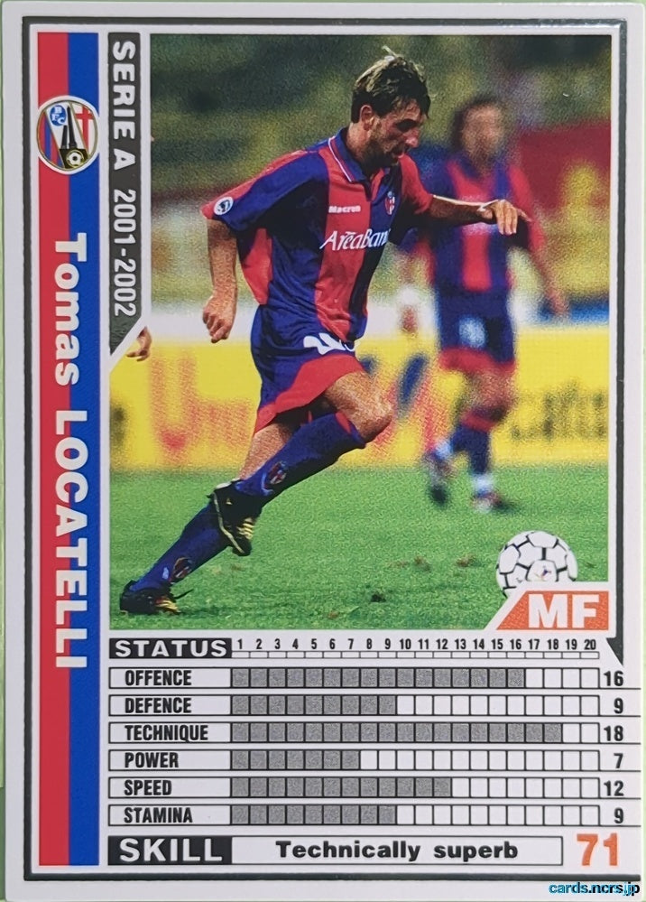 Panini WCCF Football WCCF/2001-2002-024/288 N Tomas Locatelli Trading Card NM
