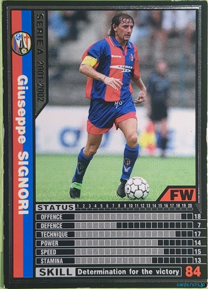 Panini WCCF Football WCCF/2001-2002-032/288 N Giuseppe Signori Trading Card NM