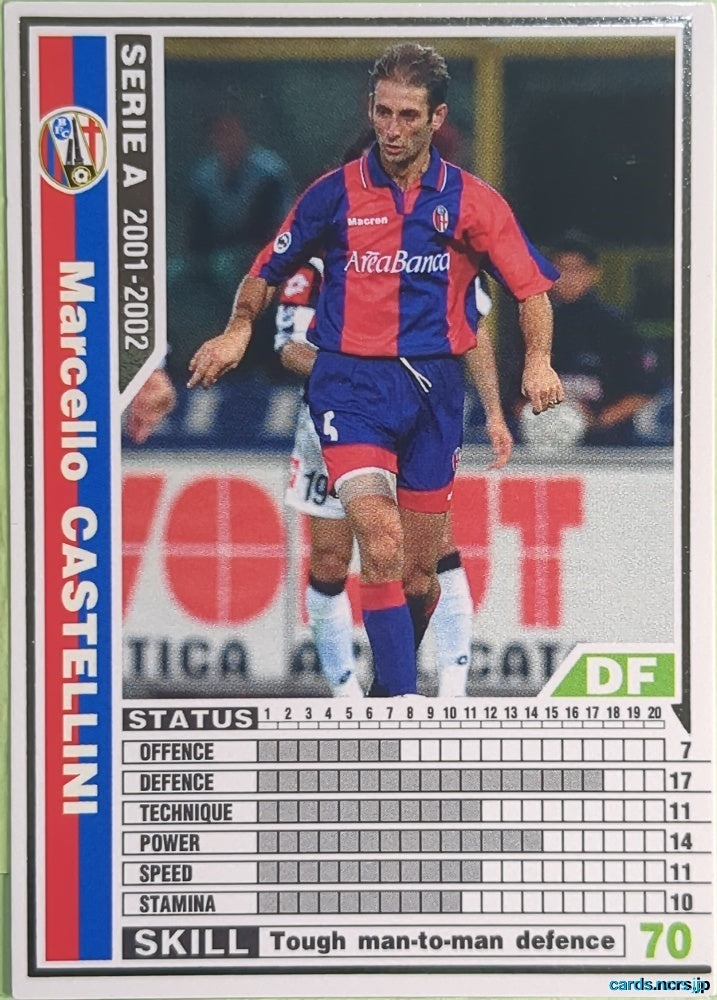 Panini WCCF Football WCCF/2001-2002-019/288 N Marcello Castellini Trading Card NM