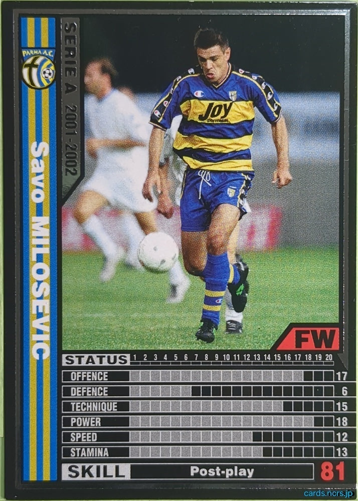 Panini WCCF Football WCCF/2001-2002-176/288 N Savo Milosevic Trading Card NM