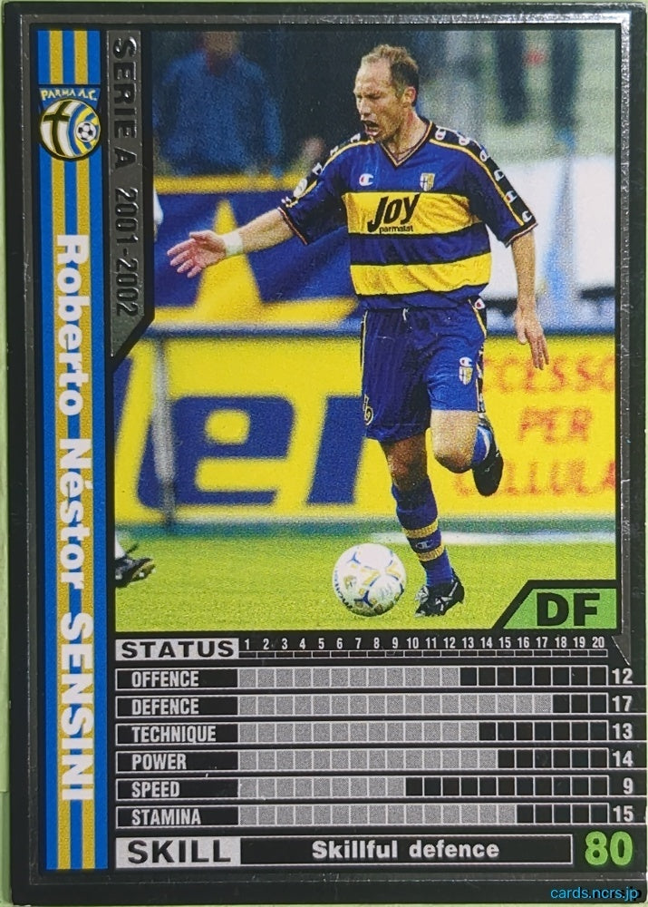 Panini WCCF Football WCCF/2001-2002-167/288 N Roberto Néstor Sensini Trading Card NM