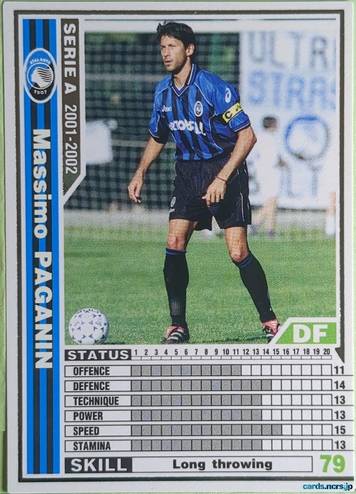 Panini WCCF Football WCCF/2001-2002-004/288 N Massimo Paganin Trading Card NM