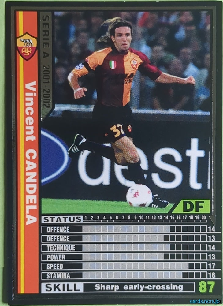 Panini WCCF Football WCCF/2001-2002-212/288 N Vincent Candela Trading Card EX