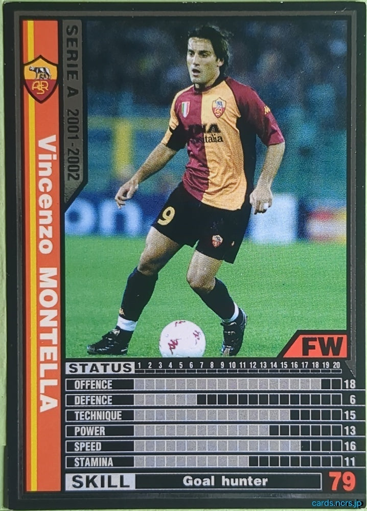 Panini WCCF Football WCCF/2001-2002-223/288 N Vincenzo Montella Trading Card NM