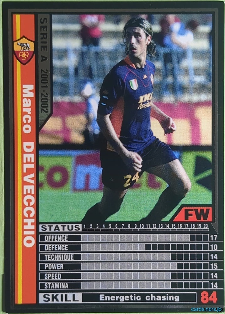Panini WCCF Football WCCF/2001-2002-222/288 N Marco Delvecchio Trading Card NM
