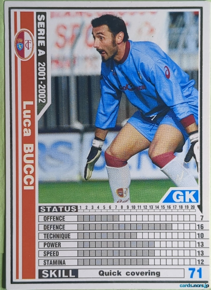 Panini WCCF Football WCCF/2001-2002-225/288 N Luca Bucci Trading Card NM