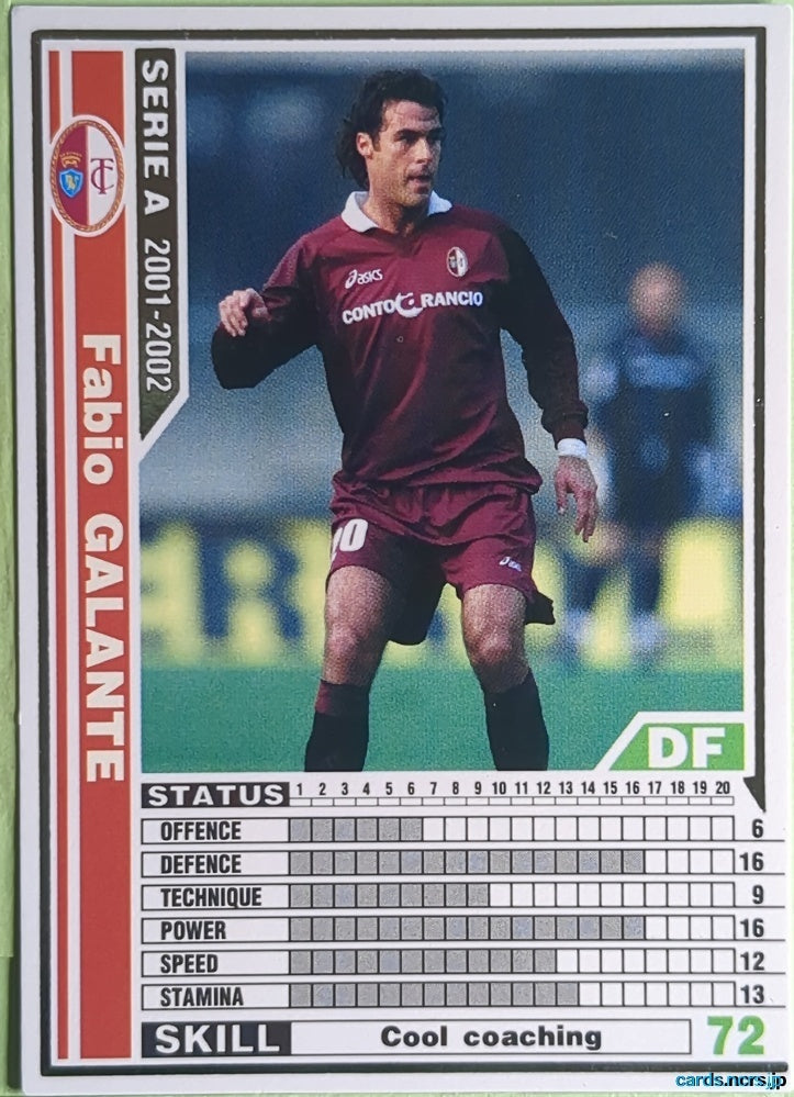 Panini WCCF Football WCCF/2001-2002-230/288 N Fabio Galante Trading Card NM