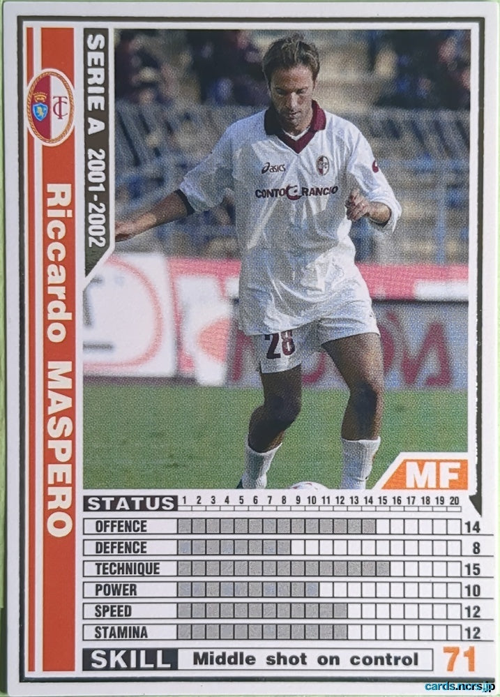 Panini WCCF Football WCCF/2001-2002-236/288 N Riccardo Maspero Trading Card NM