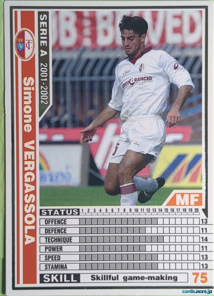 Panini WCCF Football WCCF/2001-2002-231/288 N Simone Vergassola Trading Card NM