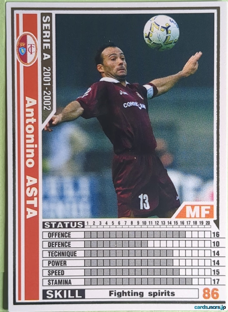 Panini WCCF Football WCCF/2001-2002-232/288 N Antonino Asta Trading Card NM