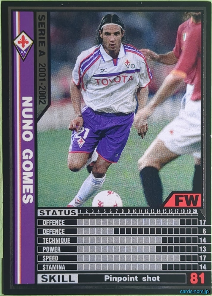 Panini WCCF Football WCCF/2001-2002-080/288 N Nuno Gomes Trading Card NM