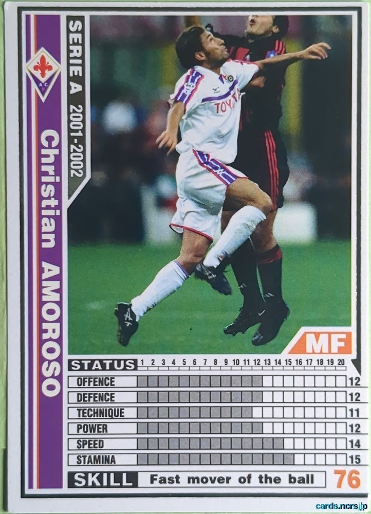 Panini WCCF Football WCCF/2001-2002-072/288 N Christian Amoroso Trading Card NM
