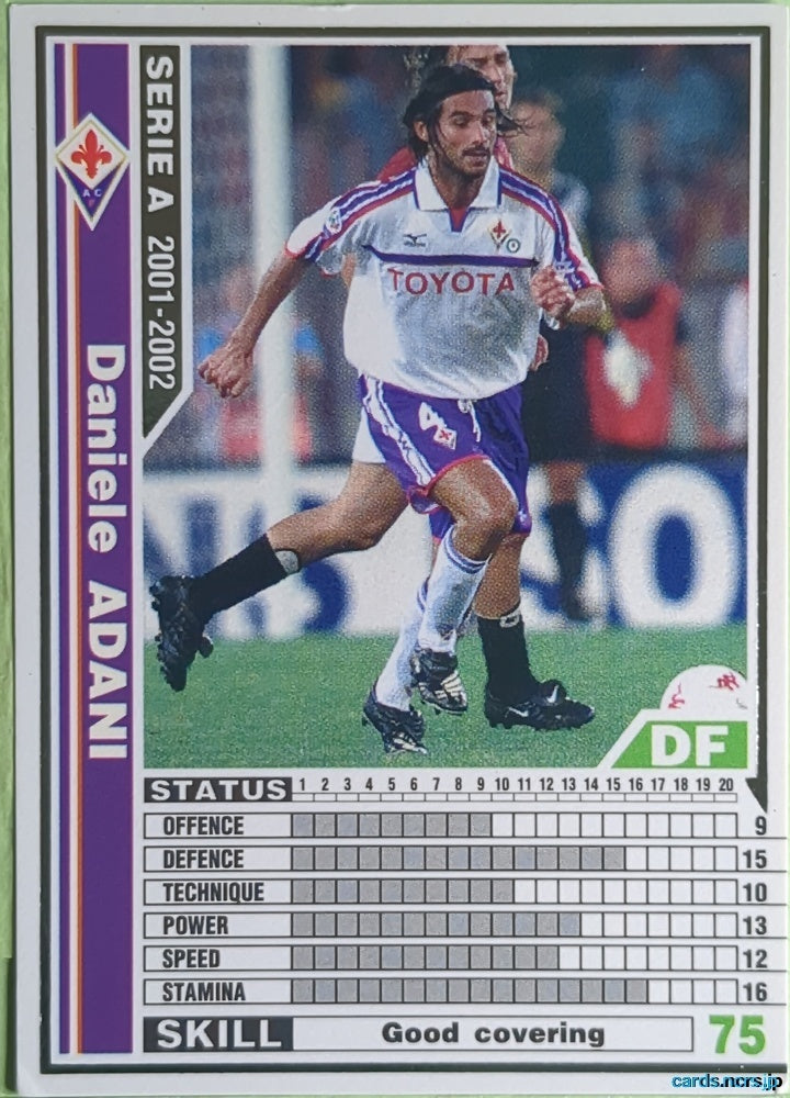 Panini WCCF Football WCCF/2001-2002-066/288 N Daniele Adani Trading Card NM