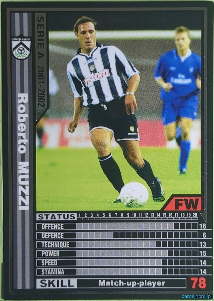 Panini WCCF Football WCCF/2001-2002-255/288 N Roberto Muzzi Trading Card NM