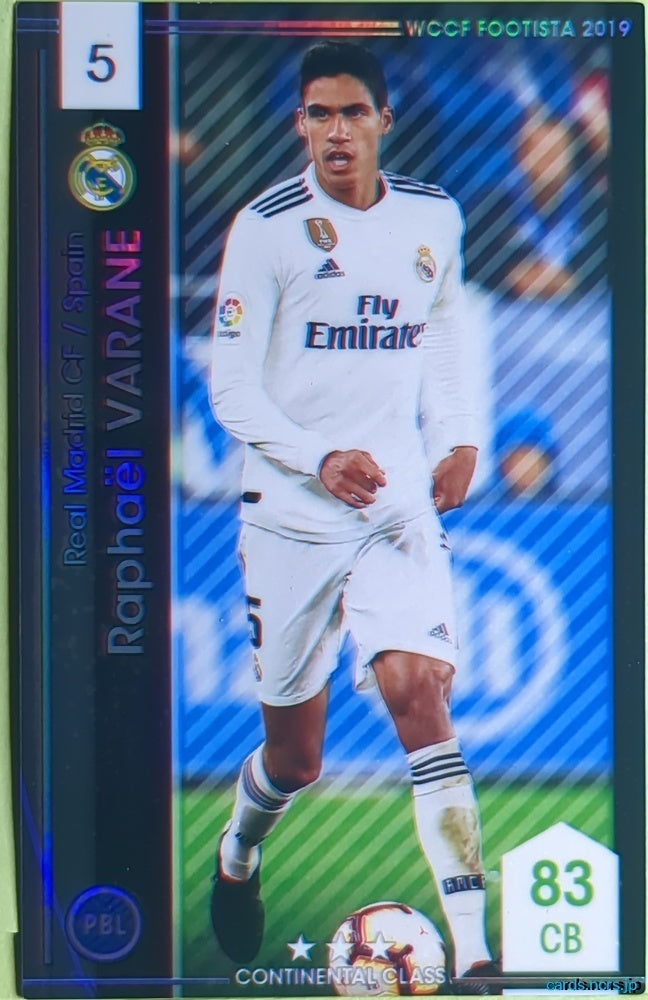 FOOTISTA Football FOOTISTA/F19-EX-RMA-5 Raphaël VARANE Trading Card NM