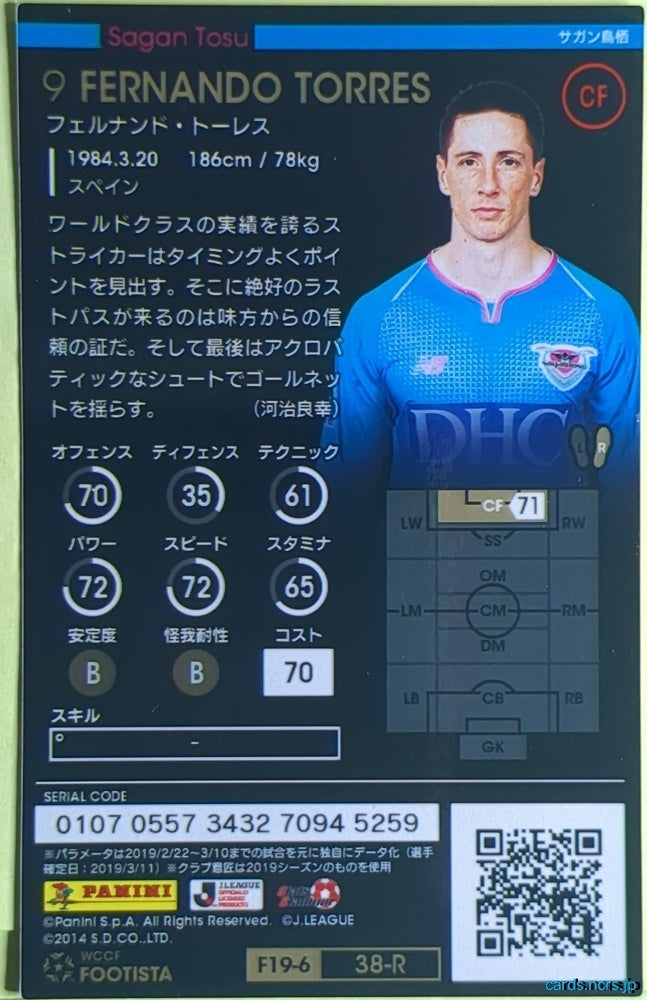 FOOTISTA Football FOOTISTA/F19-6-038-R FERNANDO TORRES Trading Card EX