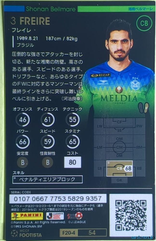 FOOTISTA Football FOOTISTA/F20-4-054 Freire Trading Card EX