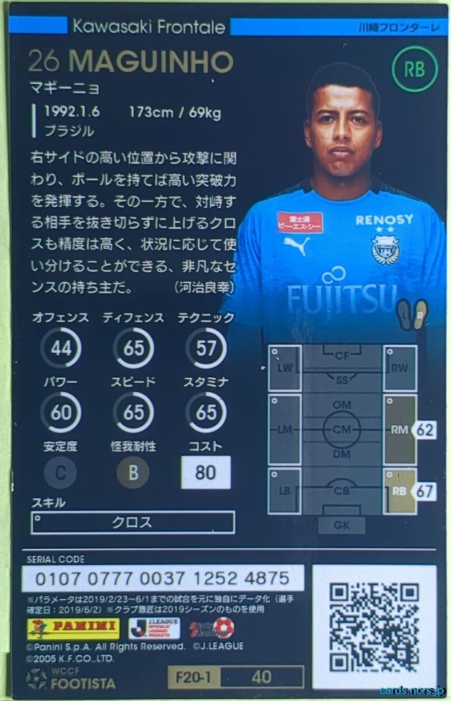 FOOTISTA Football FOOTISTA/F20-1-040 Maguinho Trading Card EX