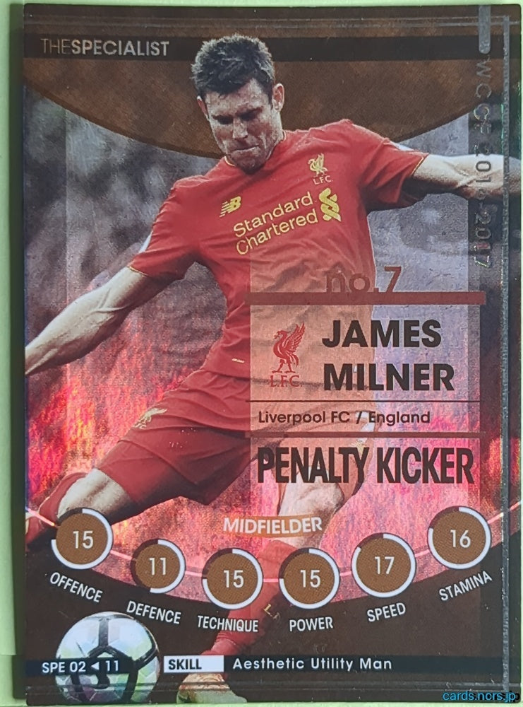 Panini WCCF Football WCCF/2016-2017-SPE02/11 N James Milner Trading Card EX