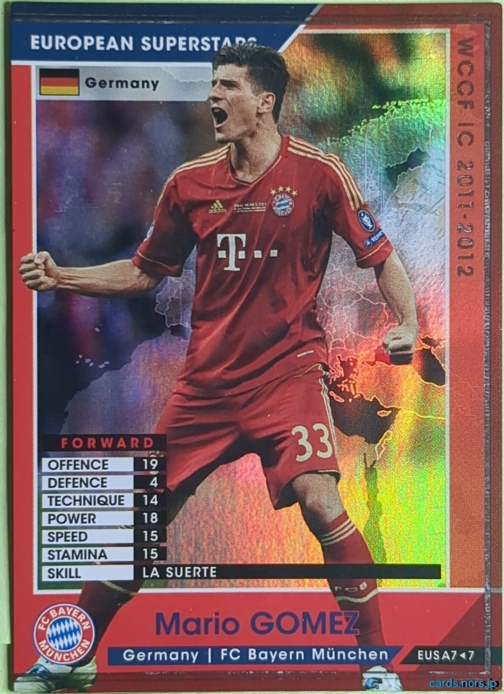 Panini WCCF Football WCCF/2011-2012-EUSA77 N Mario Gomez Trading Card EX