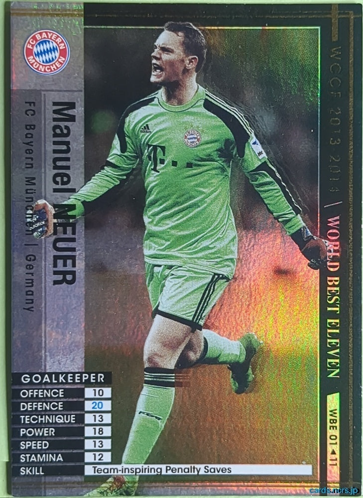 Panini WCCF Football WCCF/2013-2014-WBE01/11 N Manuel Neuer Trading Card EX
